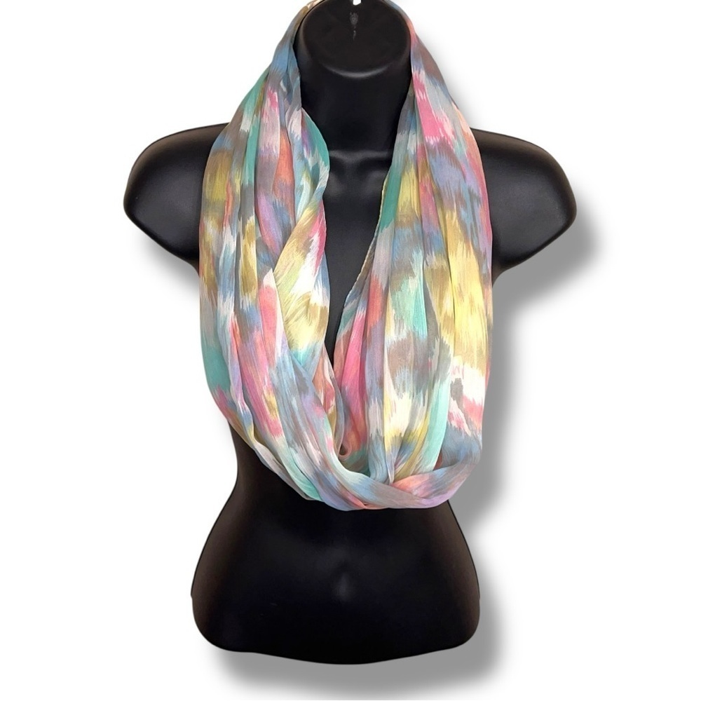 Colorful Pastel Infinity Scarf Croft And Barrow Boho Bohemian Lightweight